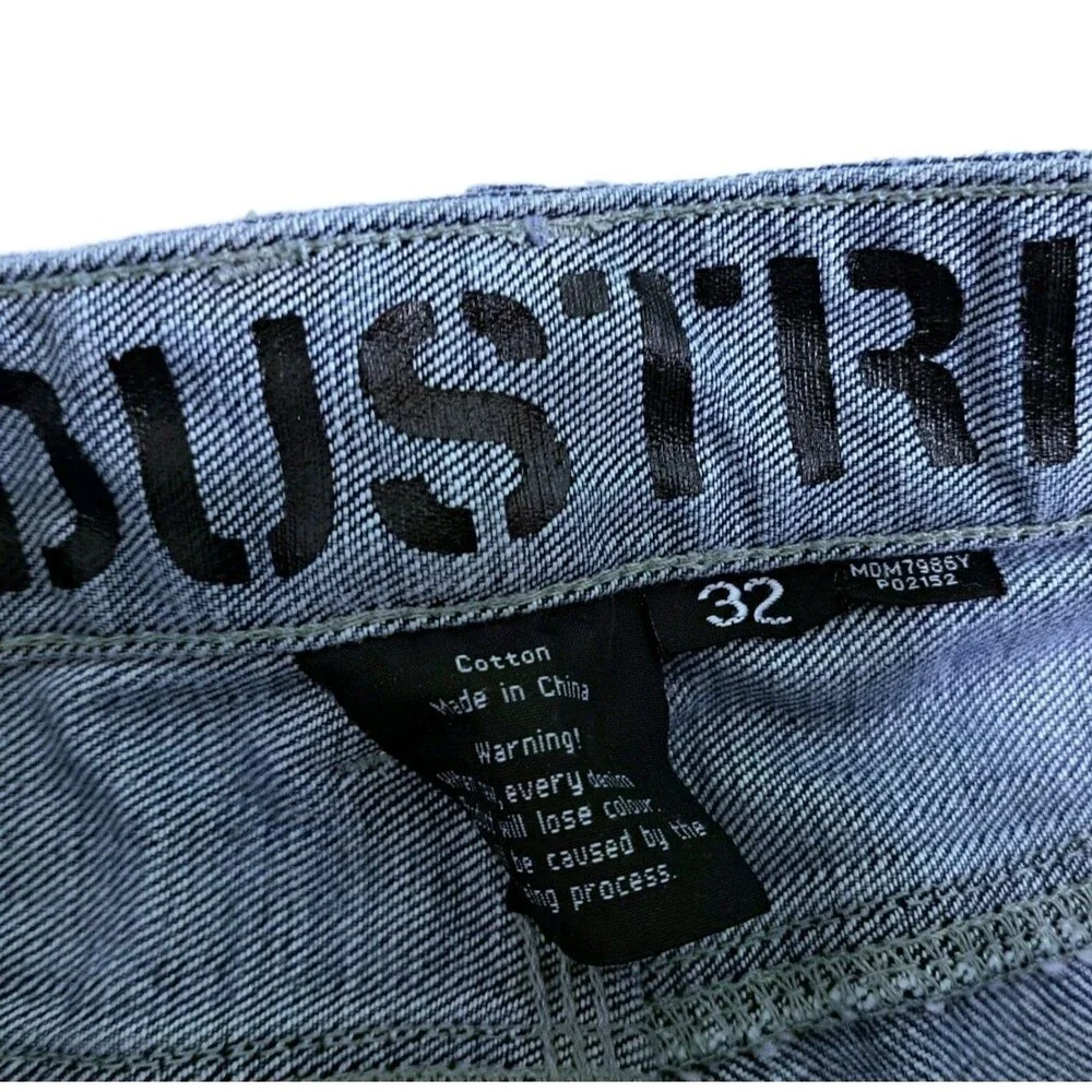 Industrie 99 Men’s 32 Vintage Y2K 90s Denim Blue Distressed Shorts